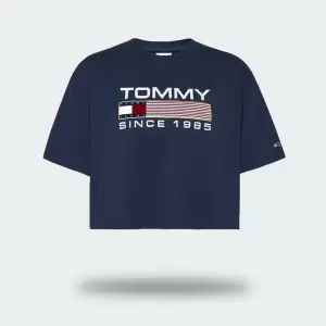 Camiseta Tommy Jeans Modern Cropped Oversize Dama