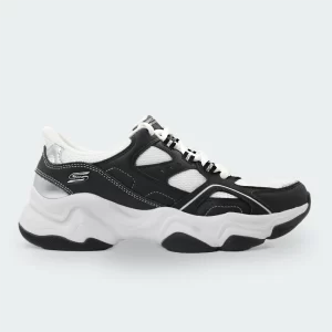 Tenis Skechers Bobs Diego Negro Blanco Mujer