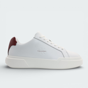 Tenis Calvin Klein Smooth Leather Logo Blanco Hombre