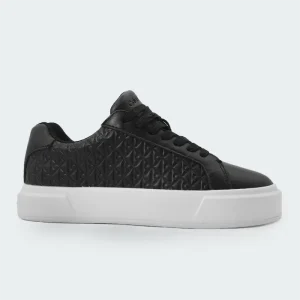 Tenis Calvin Klein Logo Monograma Negro Mujer