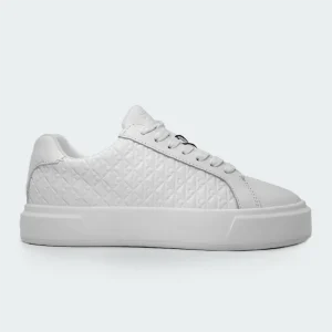 Tenis Calvin Klein Logo Monograma Blanco Mujer