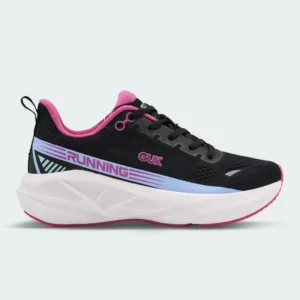 Tenis Guk Running Negro Rosado Mujer